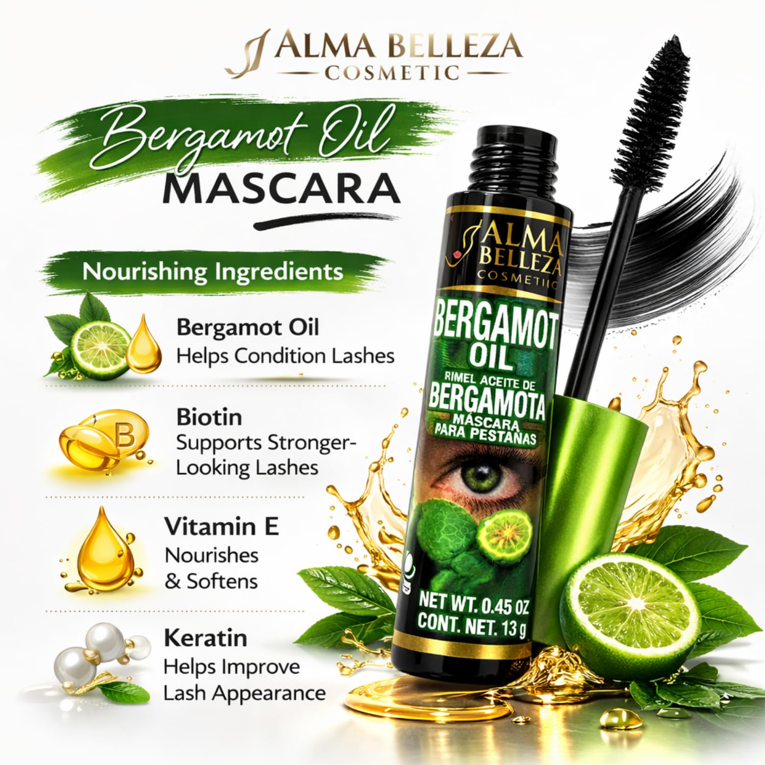 Alma Belleza texture swipe showing smooth, buildable formula