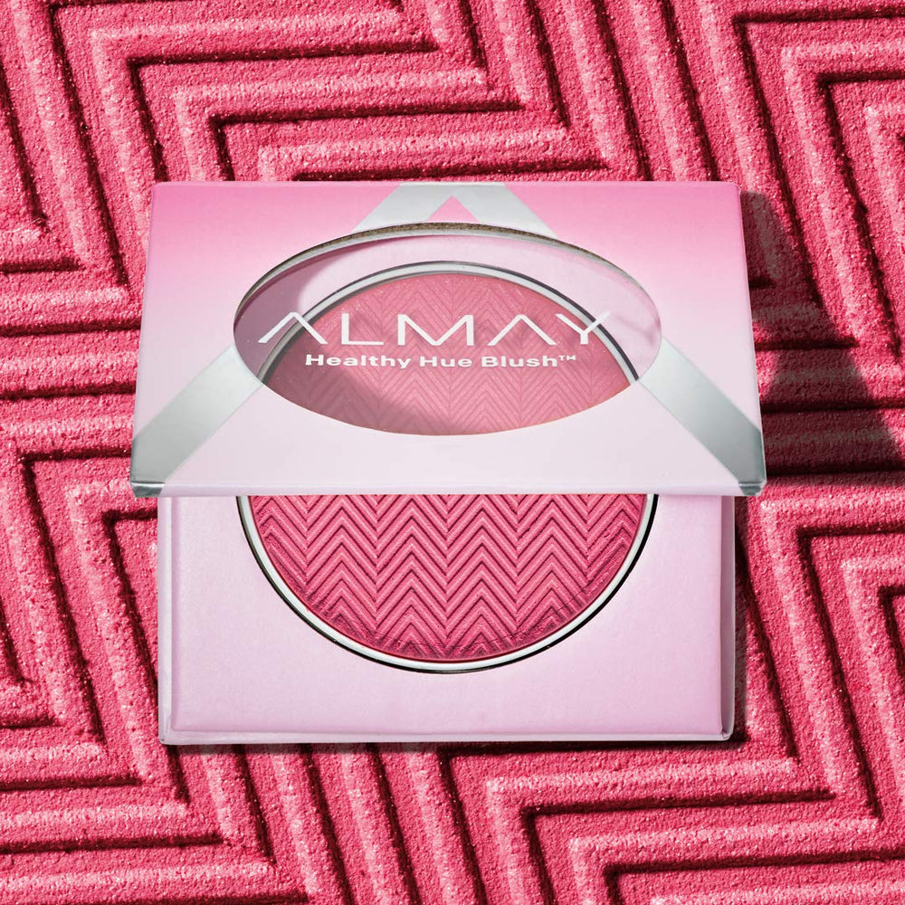 Almay blush pan close-up revealing high-pigment powder and smooth finish