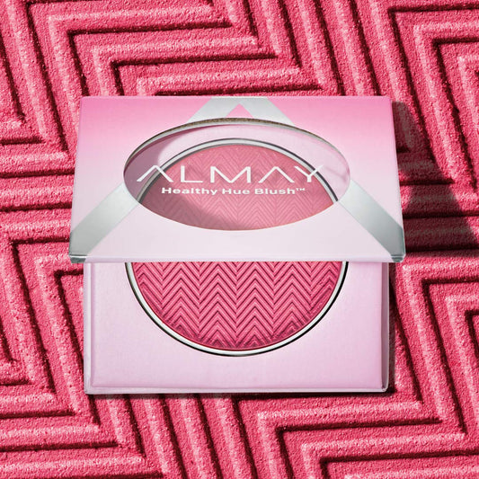 Almay blush pan close-up revealing high-pigment powder and smooth finish