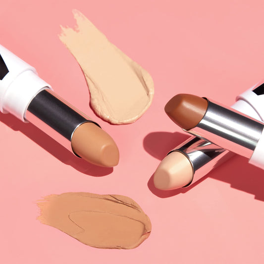 Almay concealer creamy texture swatch illustrating blendable coverage benefit