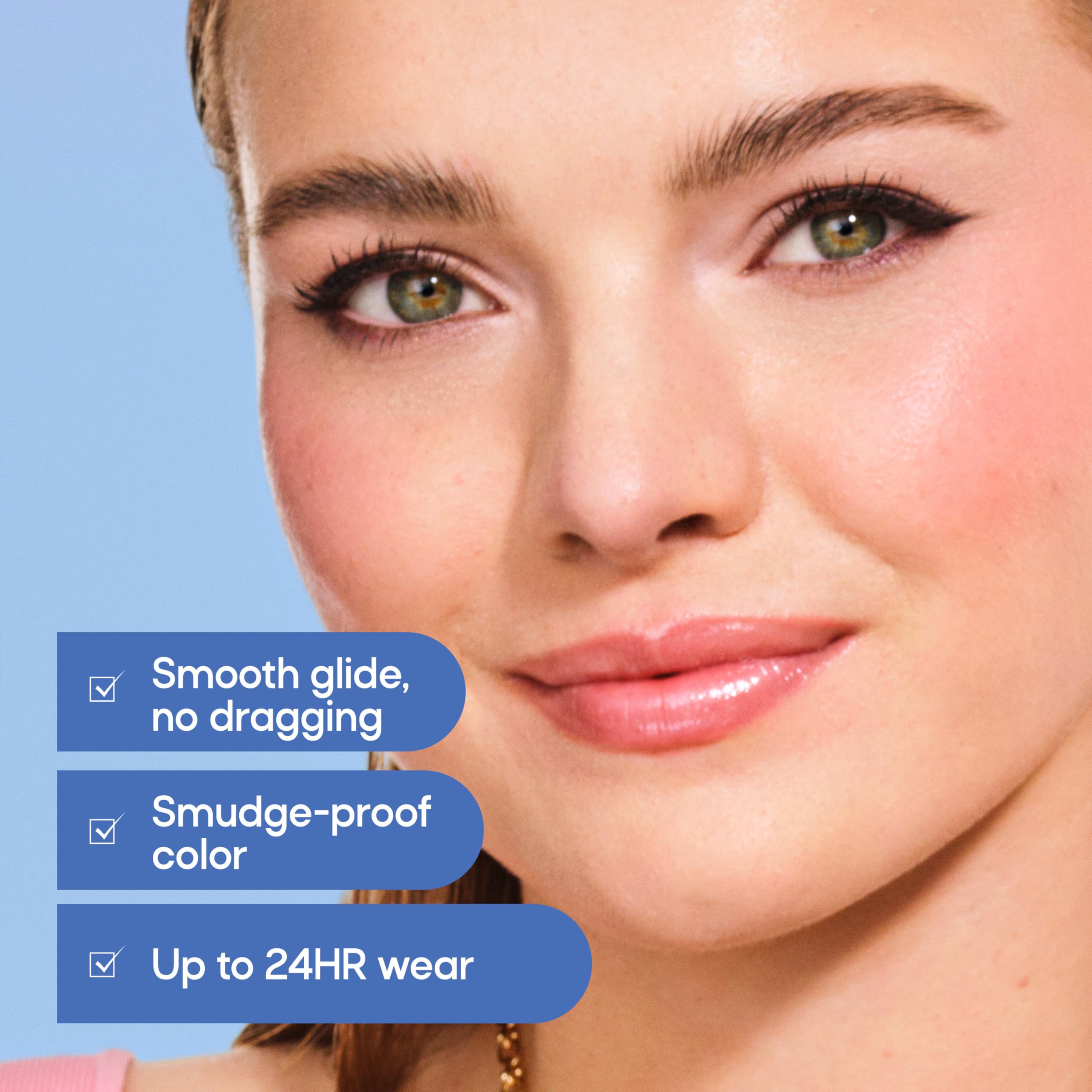 Almay pencil tip close-up demonstrating smooth glide and precise line