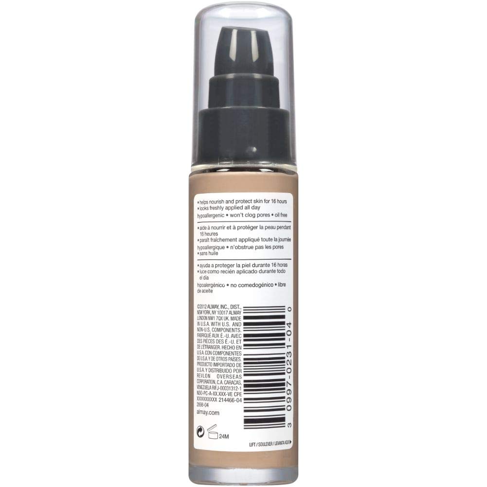 Almay 1 fl oz bottle held in hand to show compact travel-friendly size