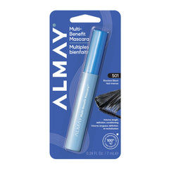 Almay front packaging of 501 Blackest Black showing bold tube and product benefit