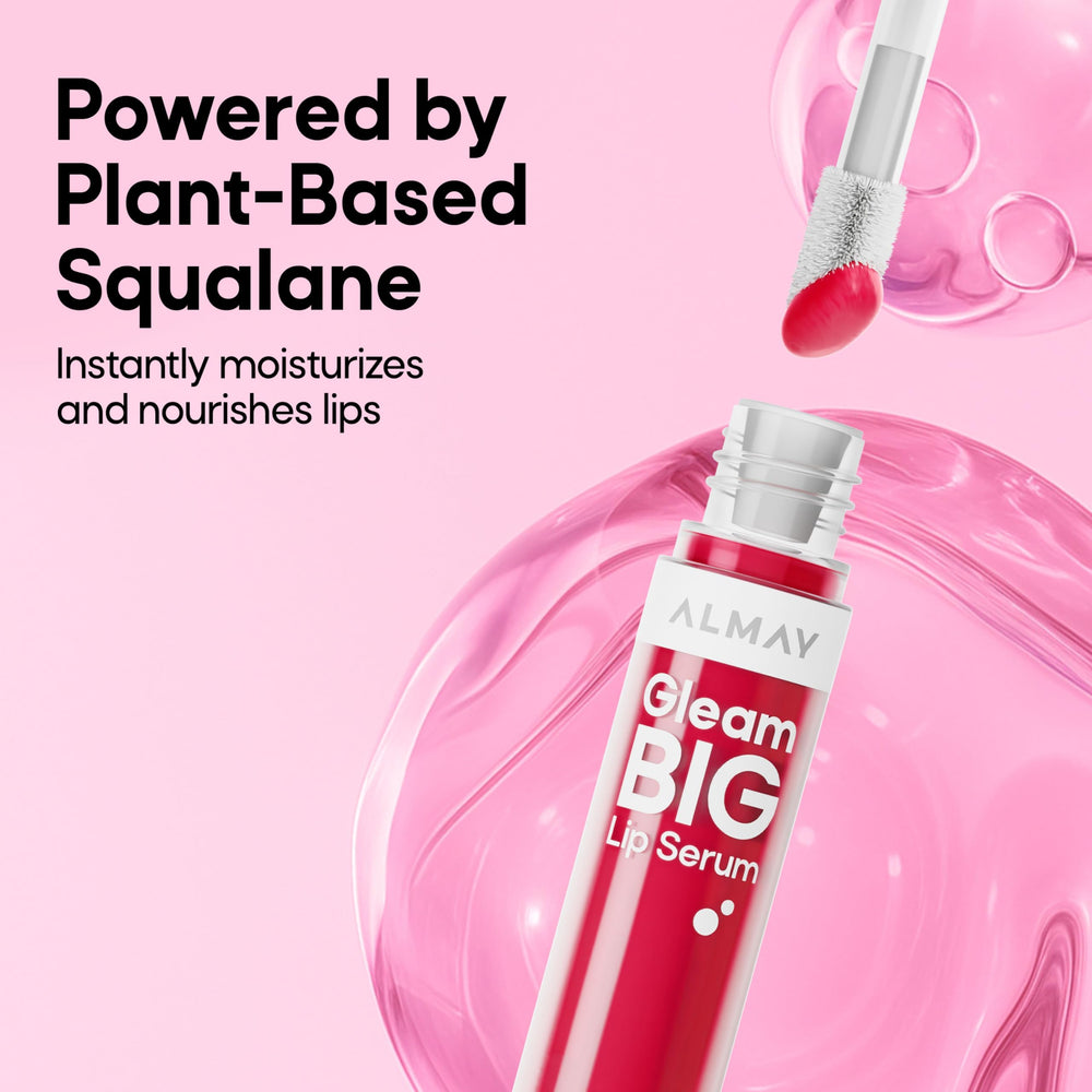 Almay Gleam Big label and ingredients list showing plant-based squalane