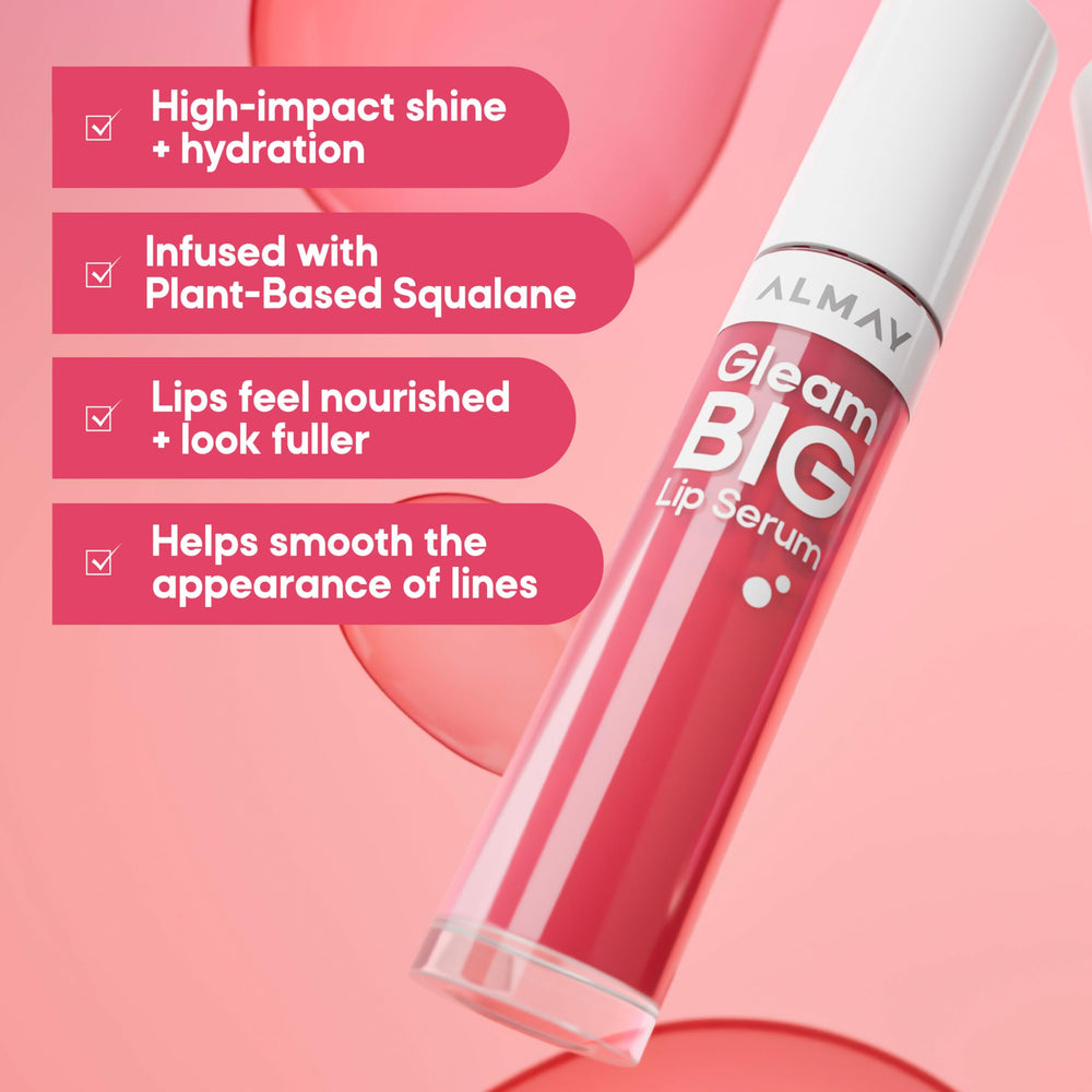 Almay Gleam Big clear texture drop highlighting hydrating glossy finish