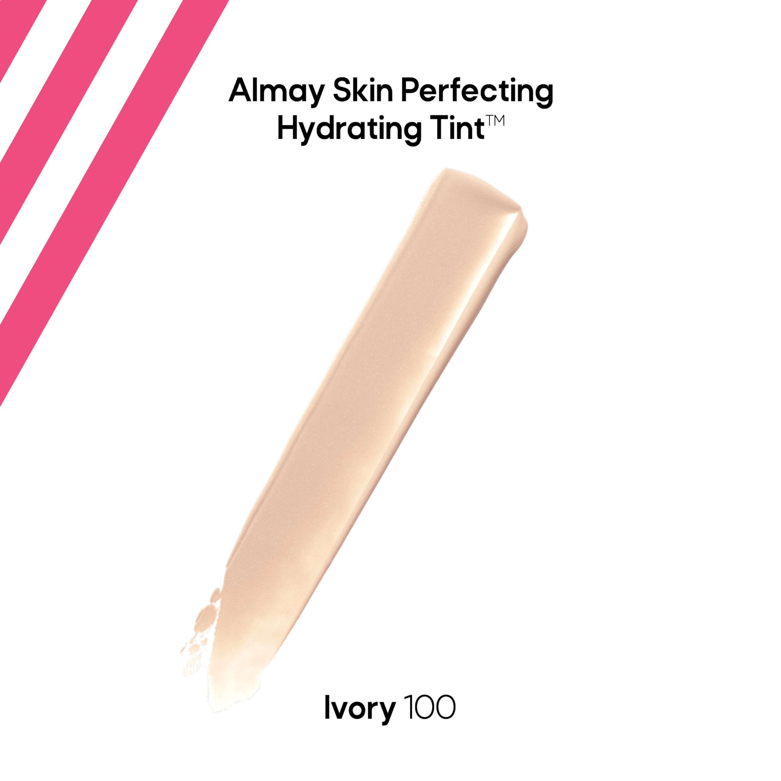 Almay label close-up on 100 Ivory tube highlighting ingredients benefit