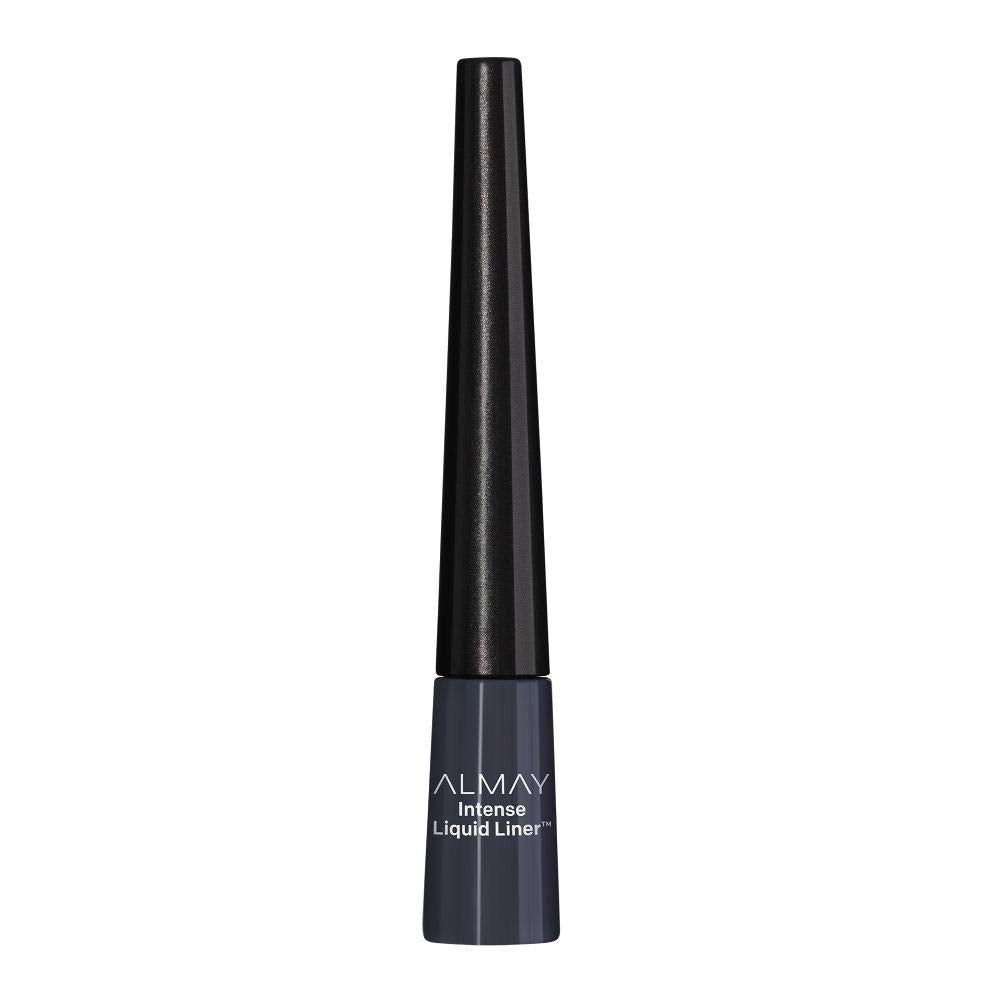 Almay eyeliner front view showing sleek bottle and brand benefit