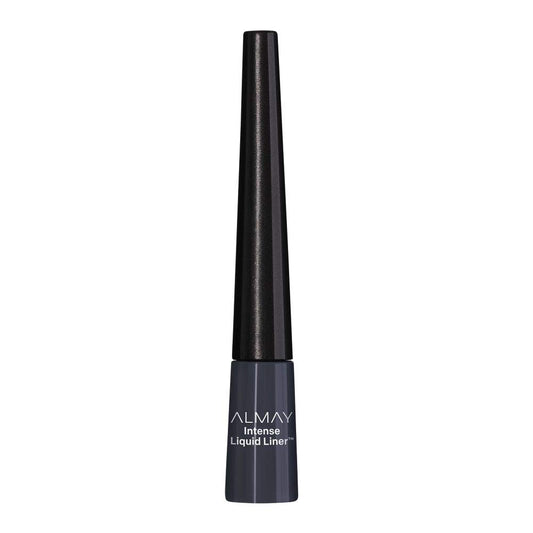 Almay eyeliner front view showing sleek bottle and brand benefit
