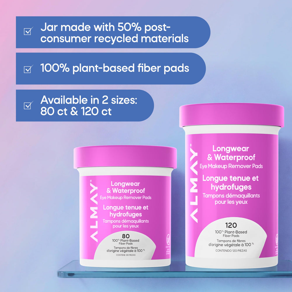 Almay jar highlighting 50% post-consumer recycled material on label