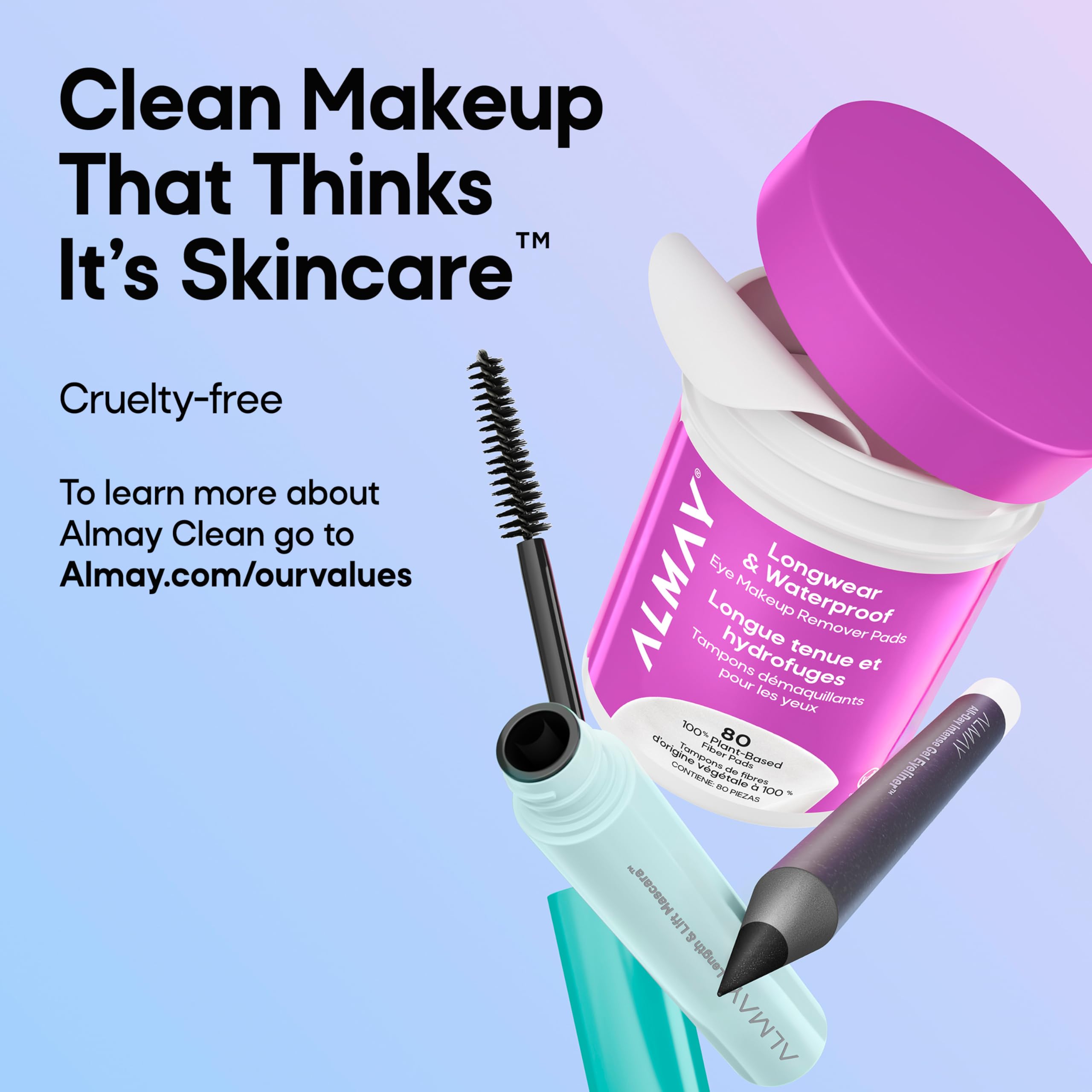Almay lash before and after showing visible volume and length