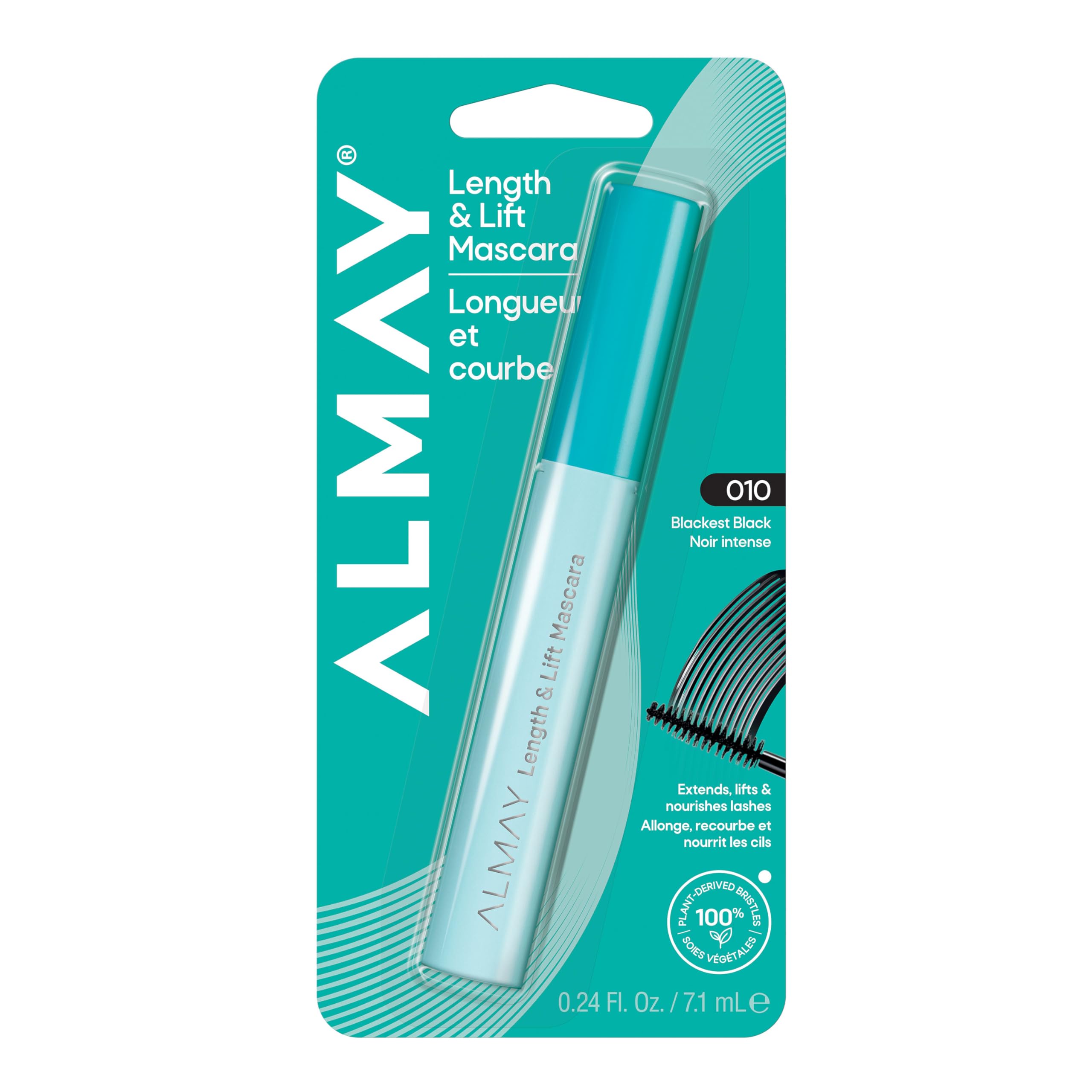 Almay Length & Lift Mascara front tube showing blackest black finish and clean design