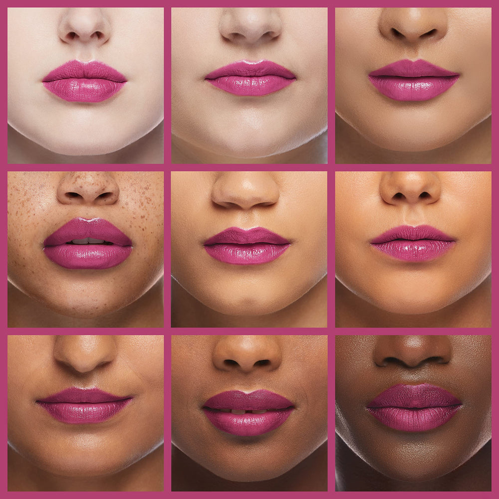 Almay lip oil swatch Sugar Plum on arm showing sheer plum tint benefit