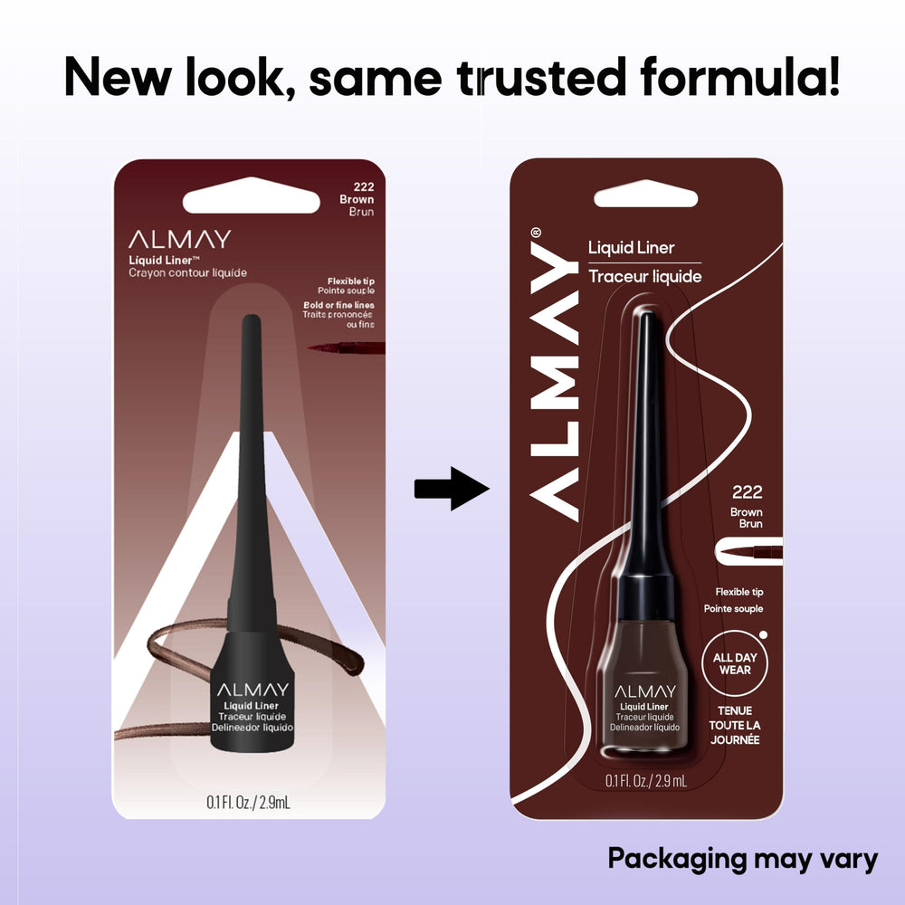 Almay liquid liner in bathroom lifestyle suggesting everyday use convenience