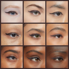 Almay liquid liner swatch on skin illustrating brown shade payoff