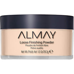 Almay loose powder front packaging showing product and shade benefits