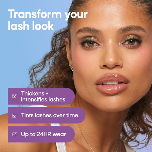 Almay mascara brush close-up with plant-derived bristles for even coating