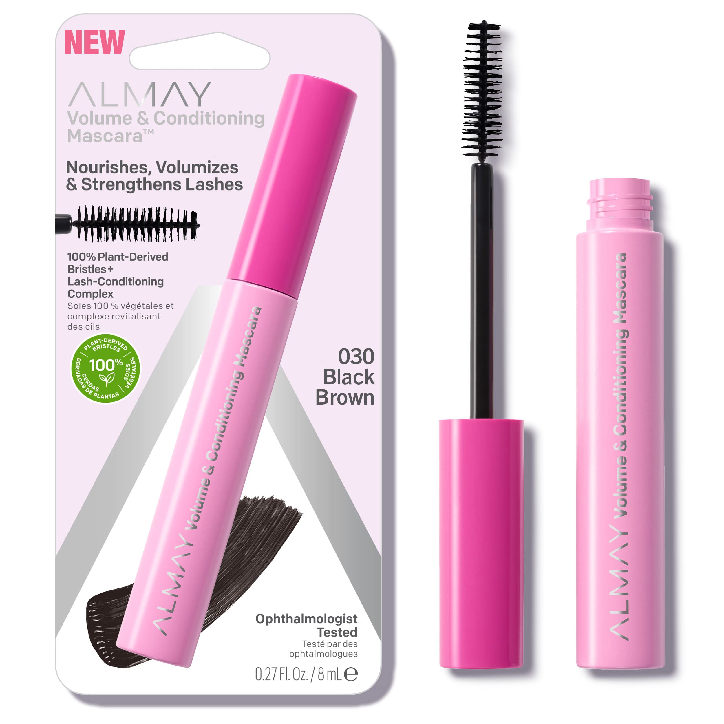 Almay mascara front packaging showing product and shade benefit