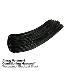 Almay peanut-shaped brush close-up demonstrating full lash coating benefit