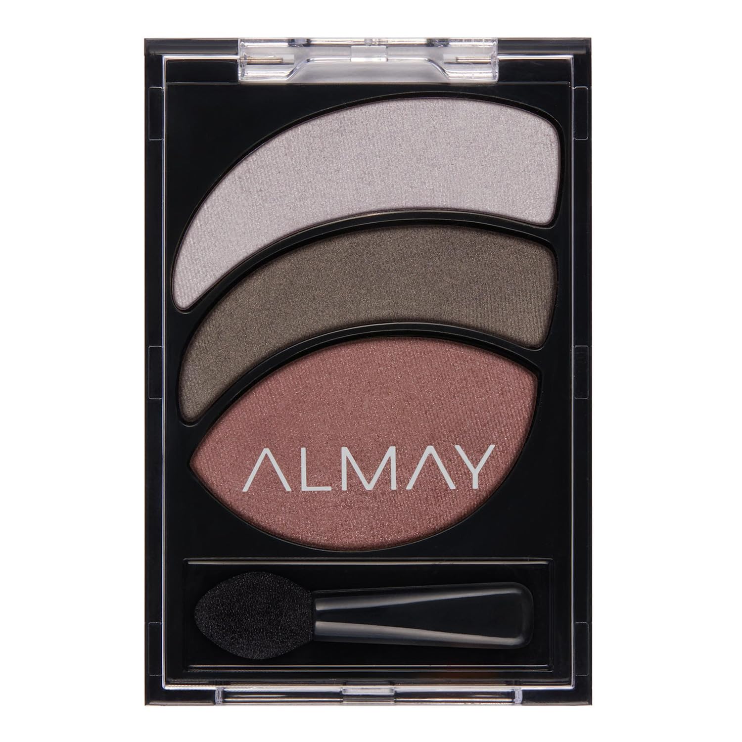 Almay front view of Mulberry Moonlight palette showing three shades and compact benefits