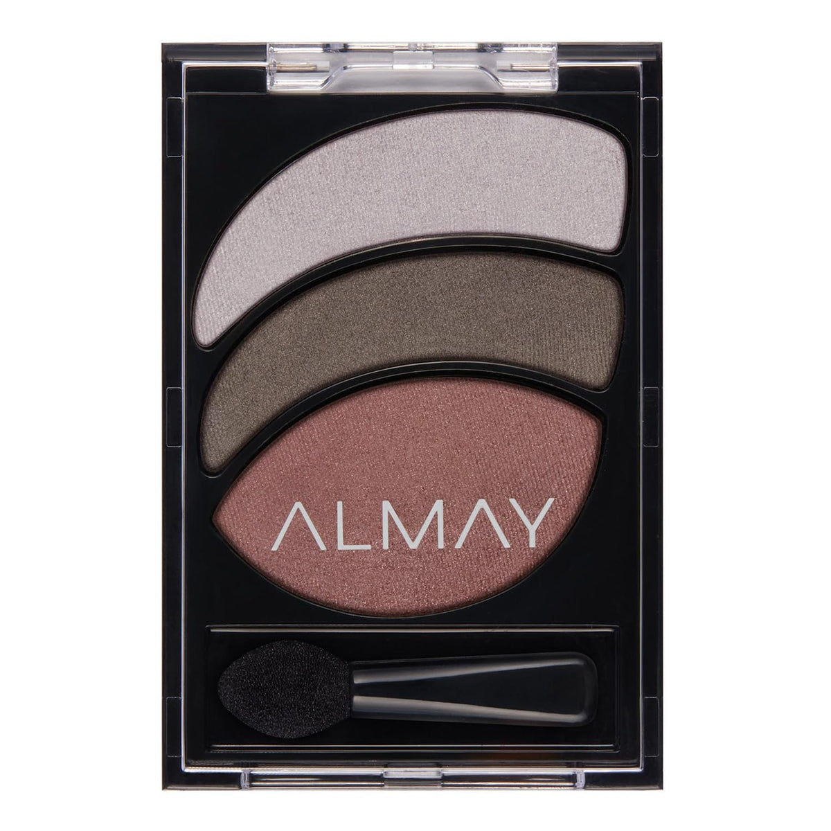 Almay front view of Mulberry Moonlight palette showing three shades and compact benefits