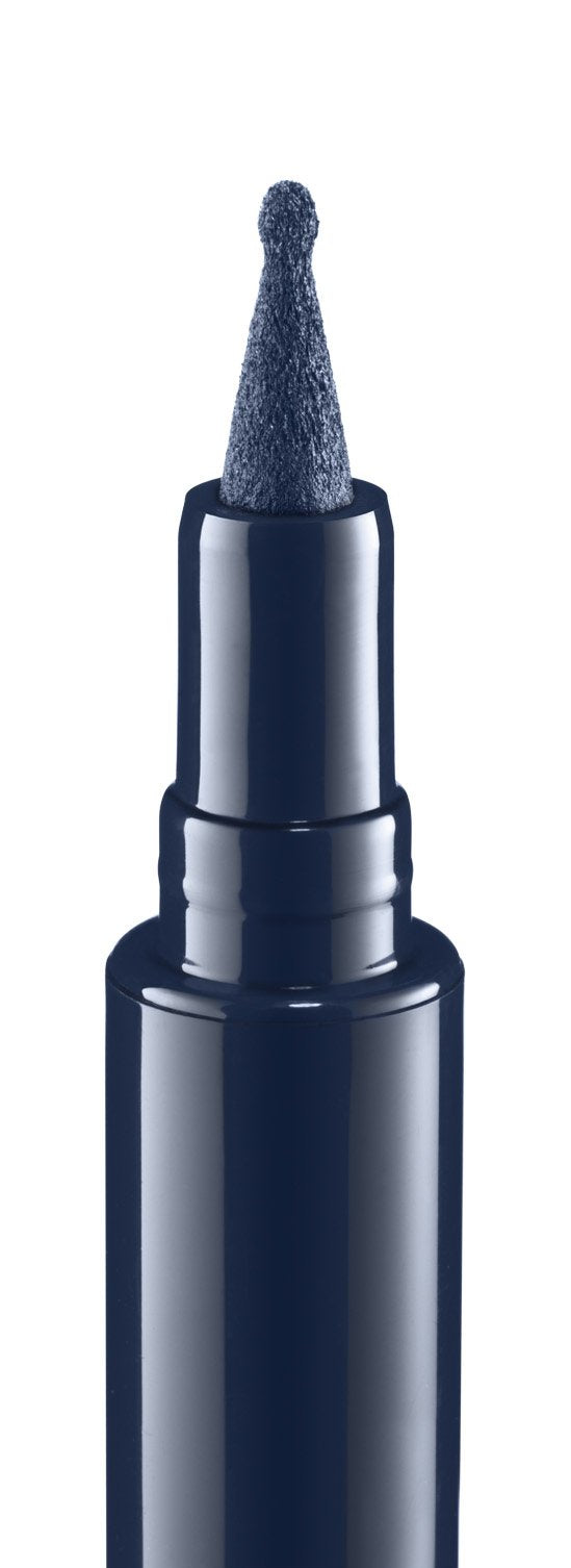 Almay navy eyeliner swatch on skin demonstrating rich navy pigment and smooth finish