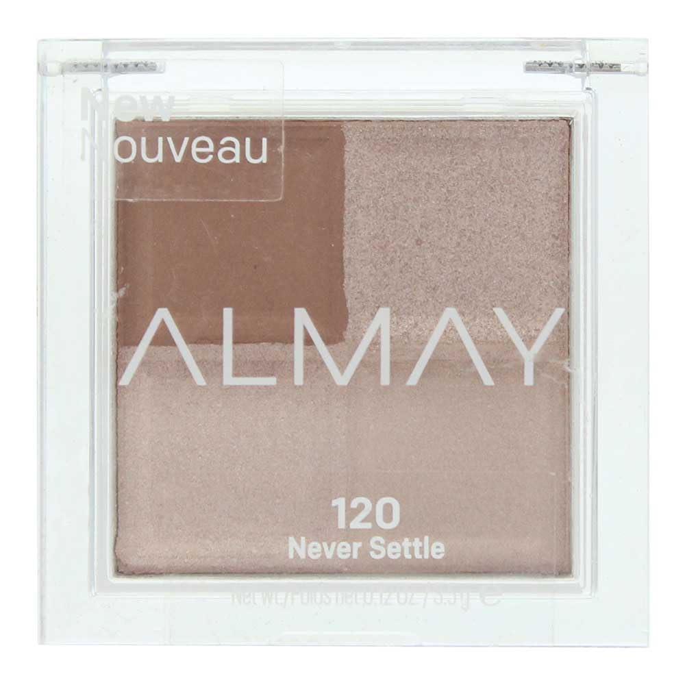 Almay Never Settle front compact showing sleek packaging and easy portability