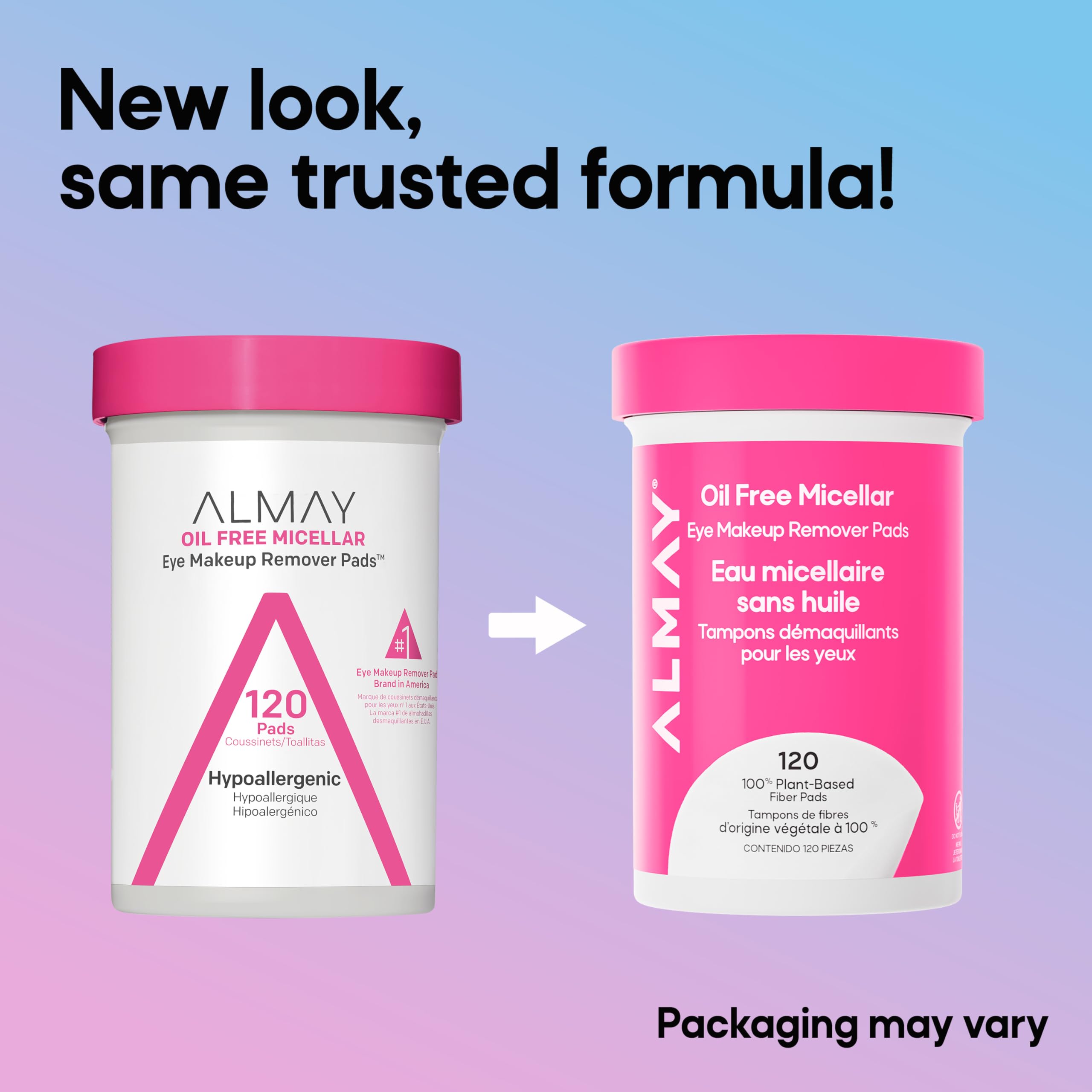 Almay pad pictured with contact lenses indicating suitability for wearers