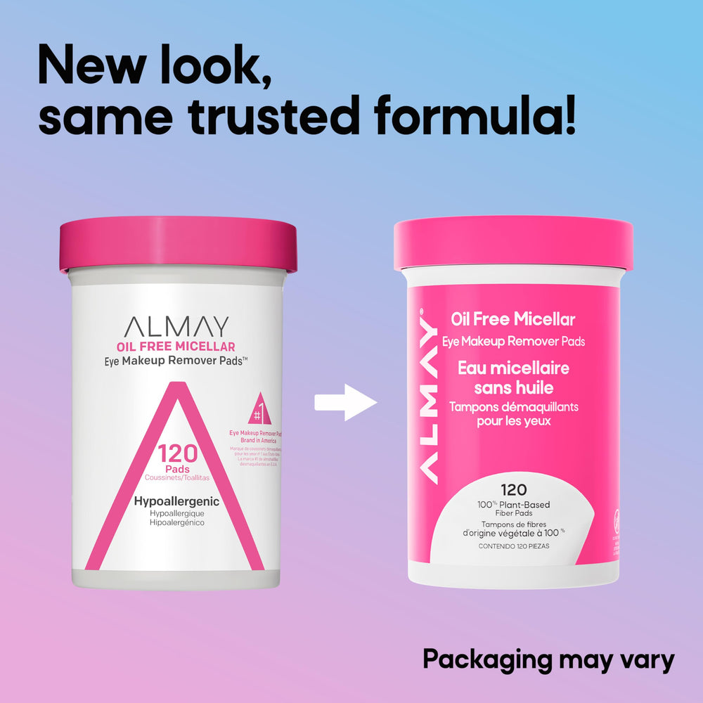 Almay pad pictured with contact lenses indicating suitability for wearers