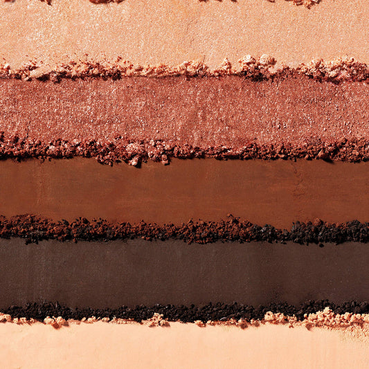 Almay open palette top view showing four shades and primer for easy application