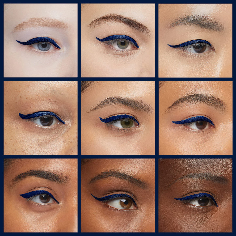 Almay eyeliner applied along upper lash line demonstrating clean wing