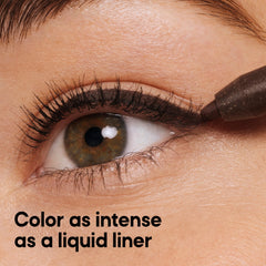 Almay pencil being applied to upper eyelid, easy-glide application benefit