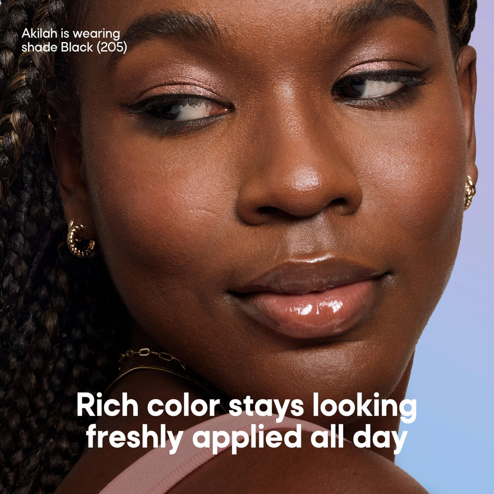 Almay eyeliner applied on upper lashline demonstrating clean definition benefit