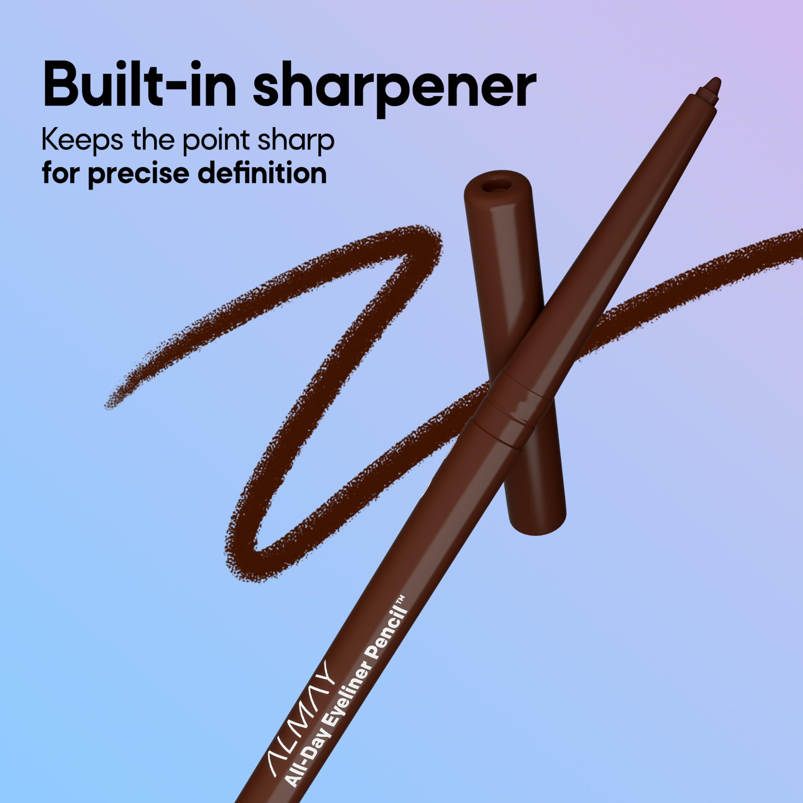 Almay pencil tip detail for smooth, drag-free application benefit