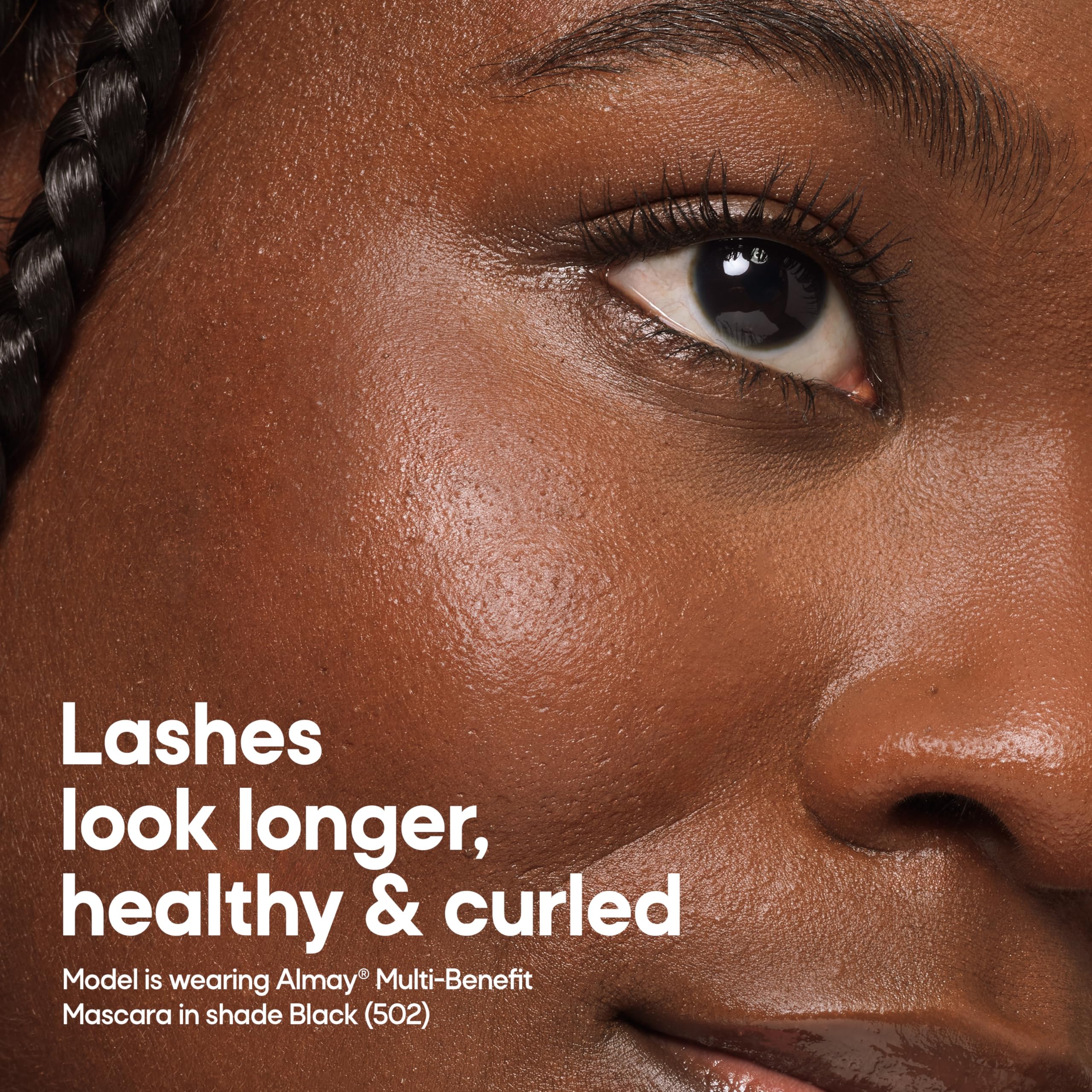 Almay bristle close-up highlighting brush detail and precision coating benefit