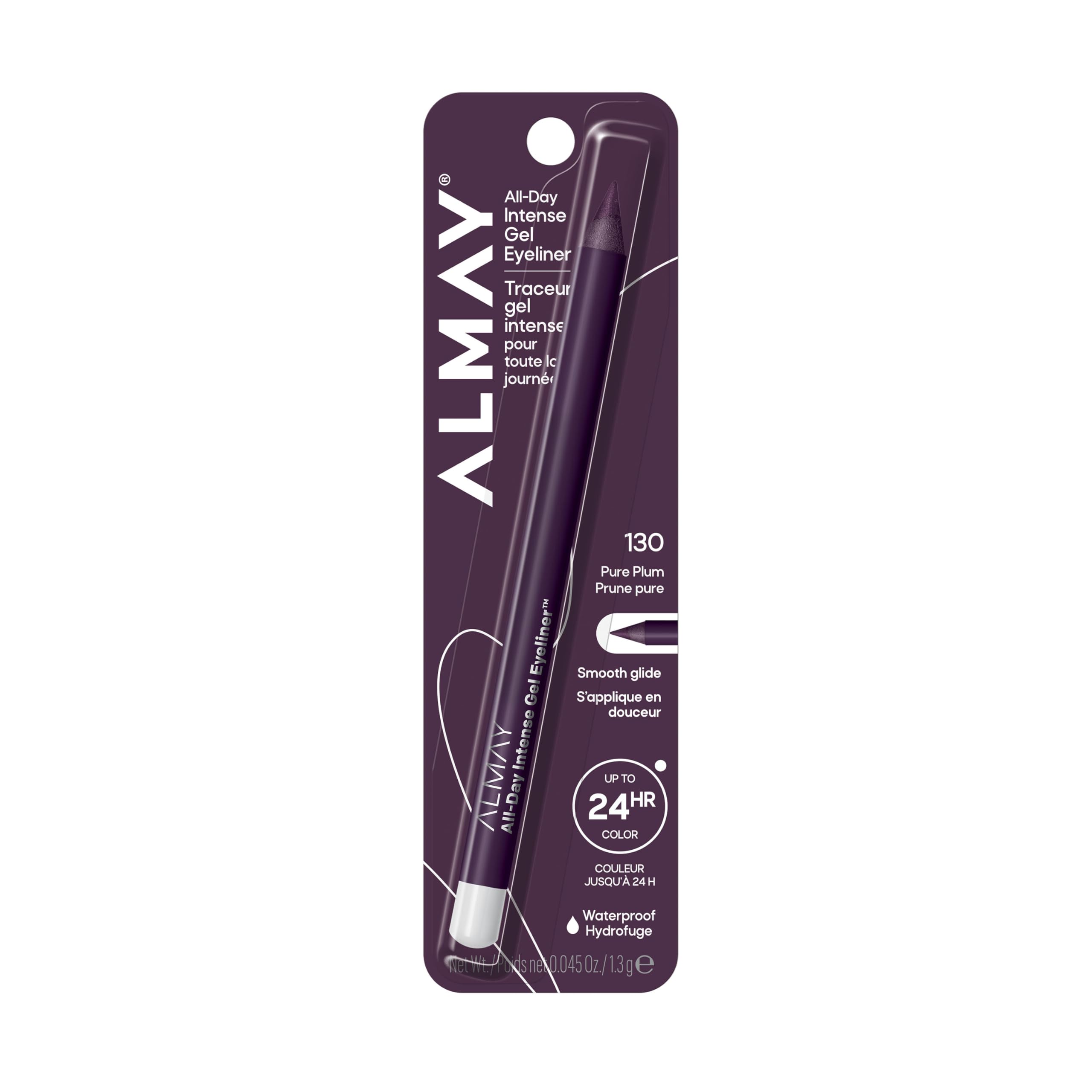 Almay Pure Plum front packaging showing shade and product information for shelf appeal