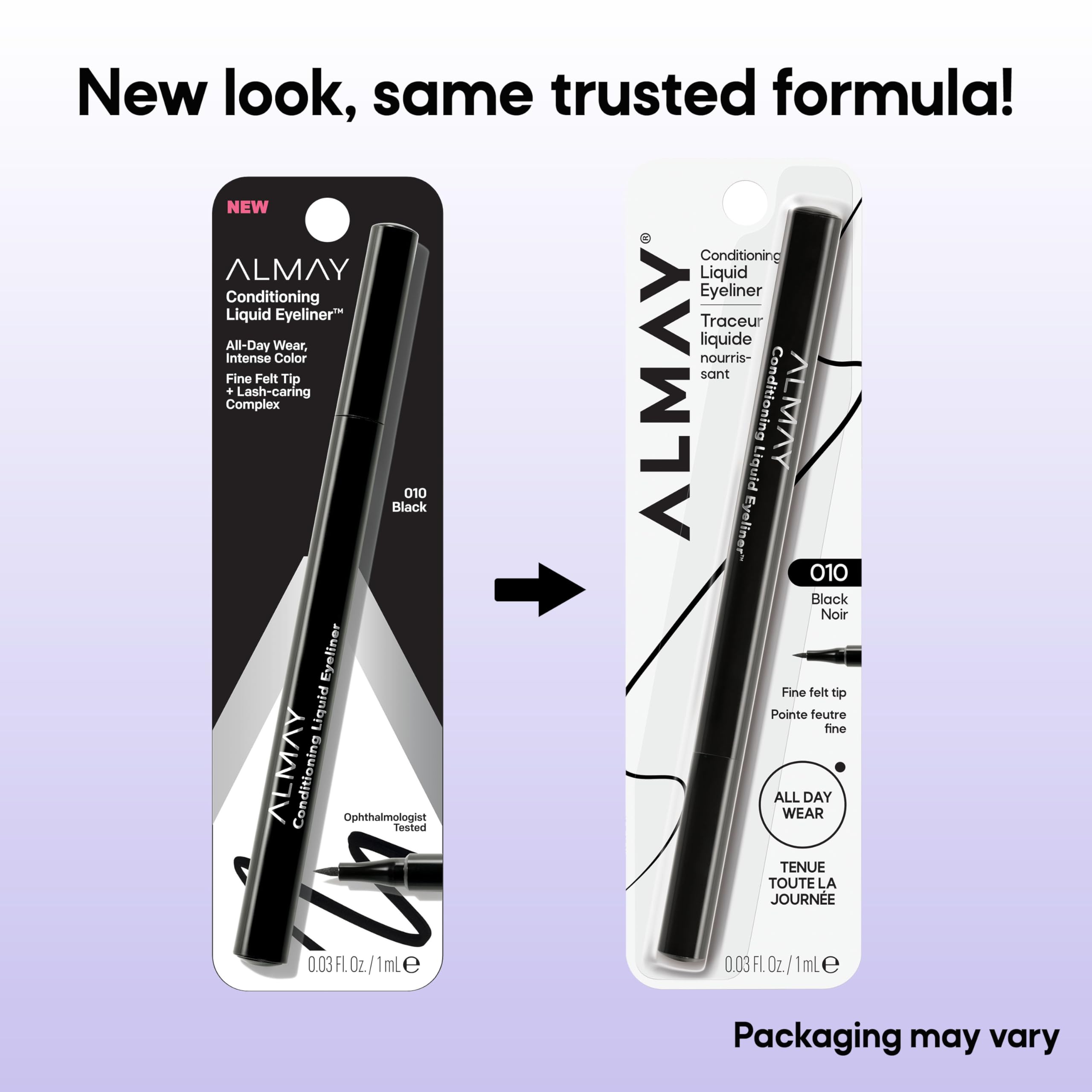 Almay pen in hand to show compact size and travel-friendly convenience