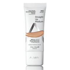 Almay front bottle shows Smart Shade formula and SPF 15 benefit