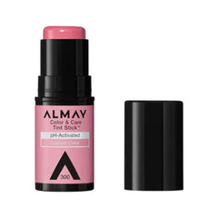 Almay tint stick front angled showing compact product and brand benefit