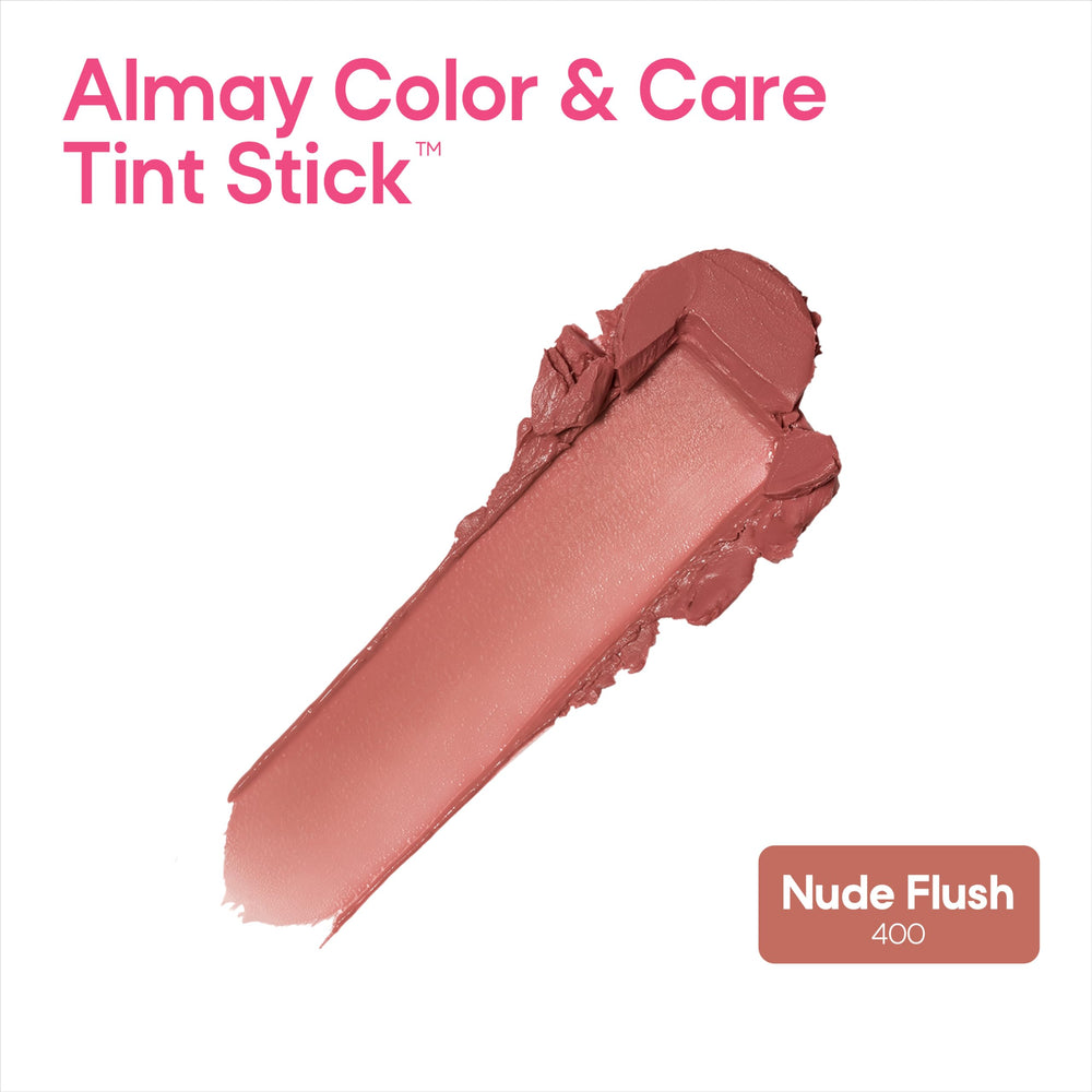Almay tint stick with cap off showing twist-up stick and creamy tip