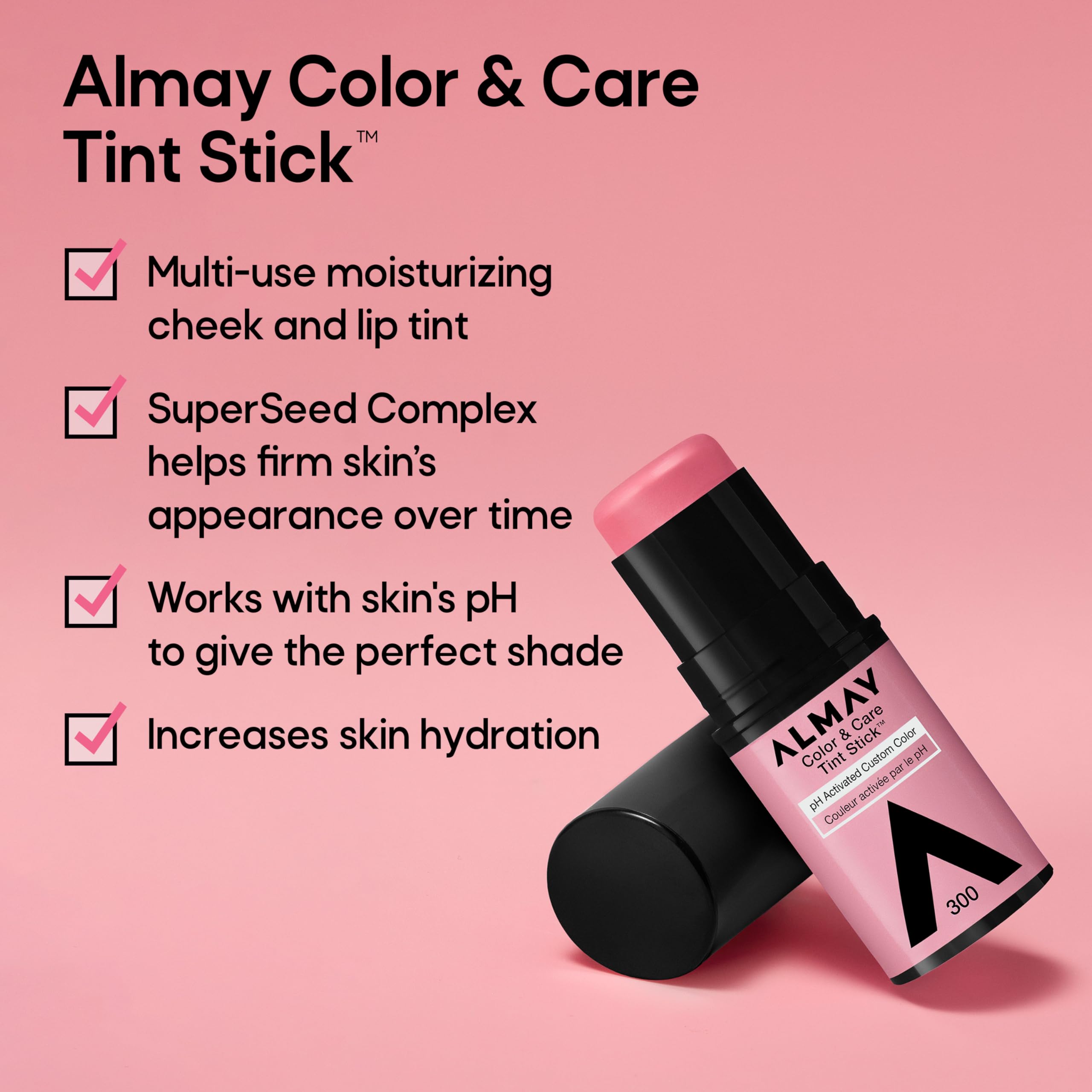 Almay texture swatch on arm showing dewy finish benefit and buildable coverage