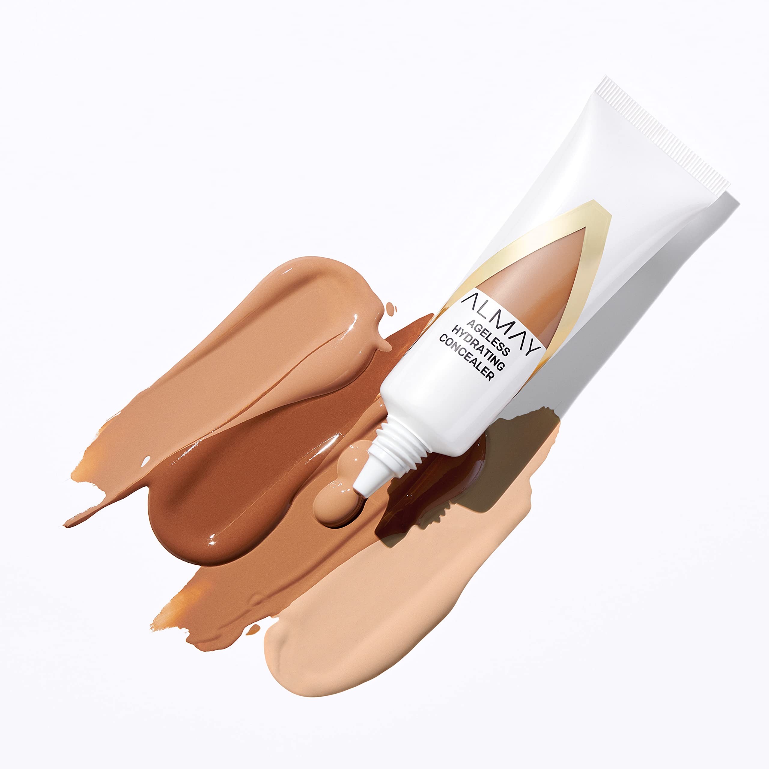 Almay tube and cap close-up shows recycled PCR materials and eco benefit