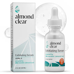 Almond Clear front bottle showing label and strength, aids quick identification