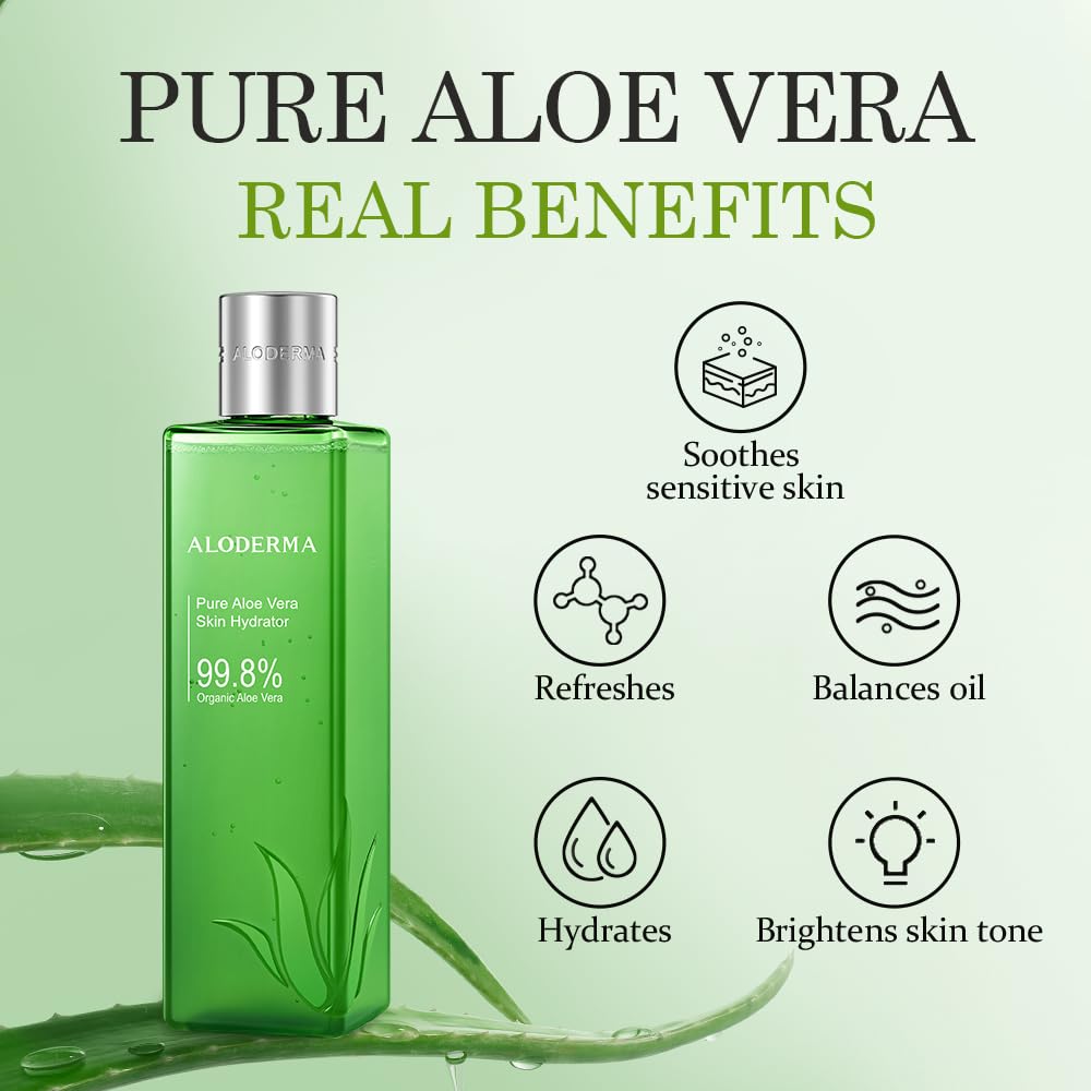 Aloderma clear gel texture on surface demonstrating lightweight hydration