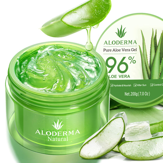 Aloderma front jar shot showing clean packaging and benefit