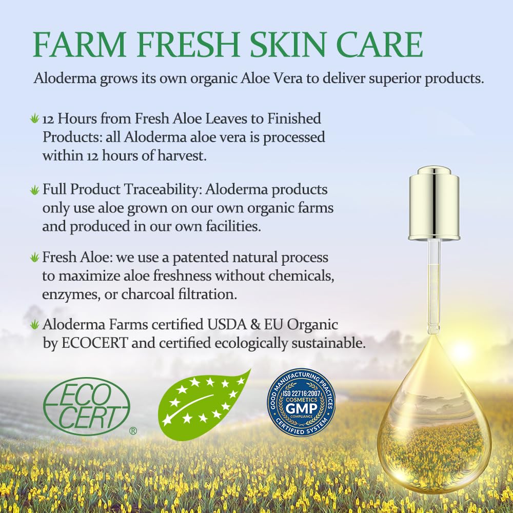 Aloderma applied to hand illustrating gentle hydration for skin