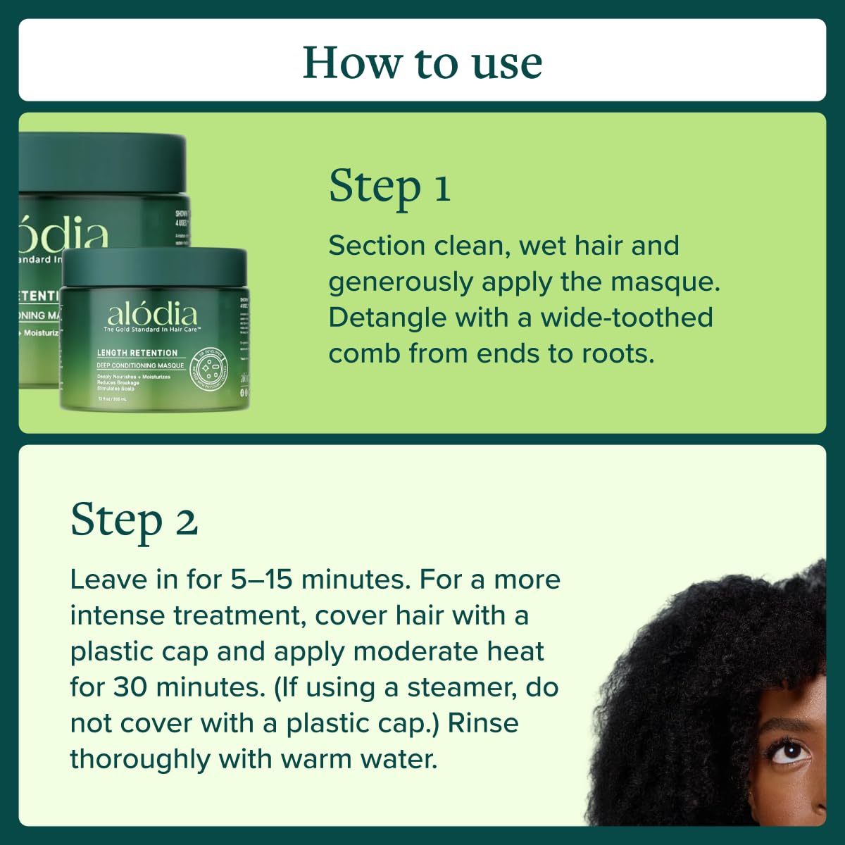 ALODIA open jar with scoop illustrating easy application