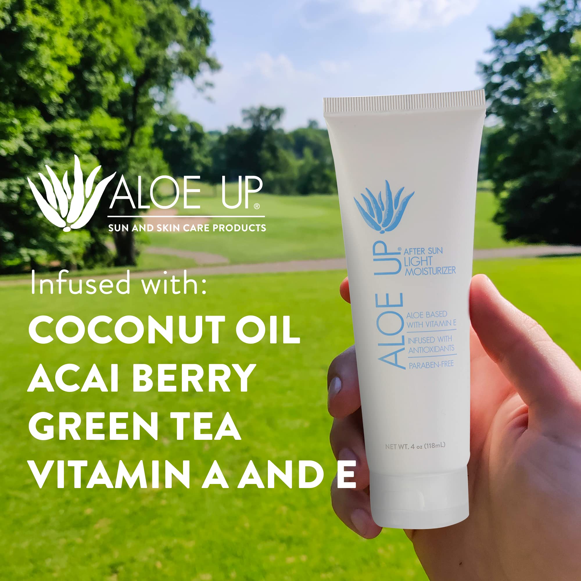 ALOE UP in beach setting illustrating post-sun soothing and refreshing benefit