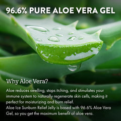 ALOE UP close-up gel consistency highlighting cooling, lightweight hydration on skin