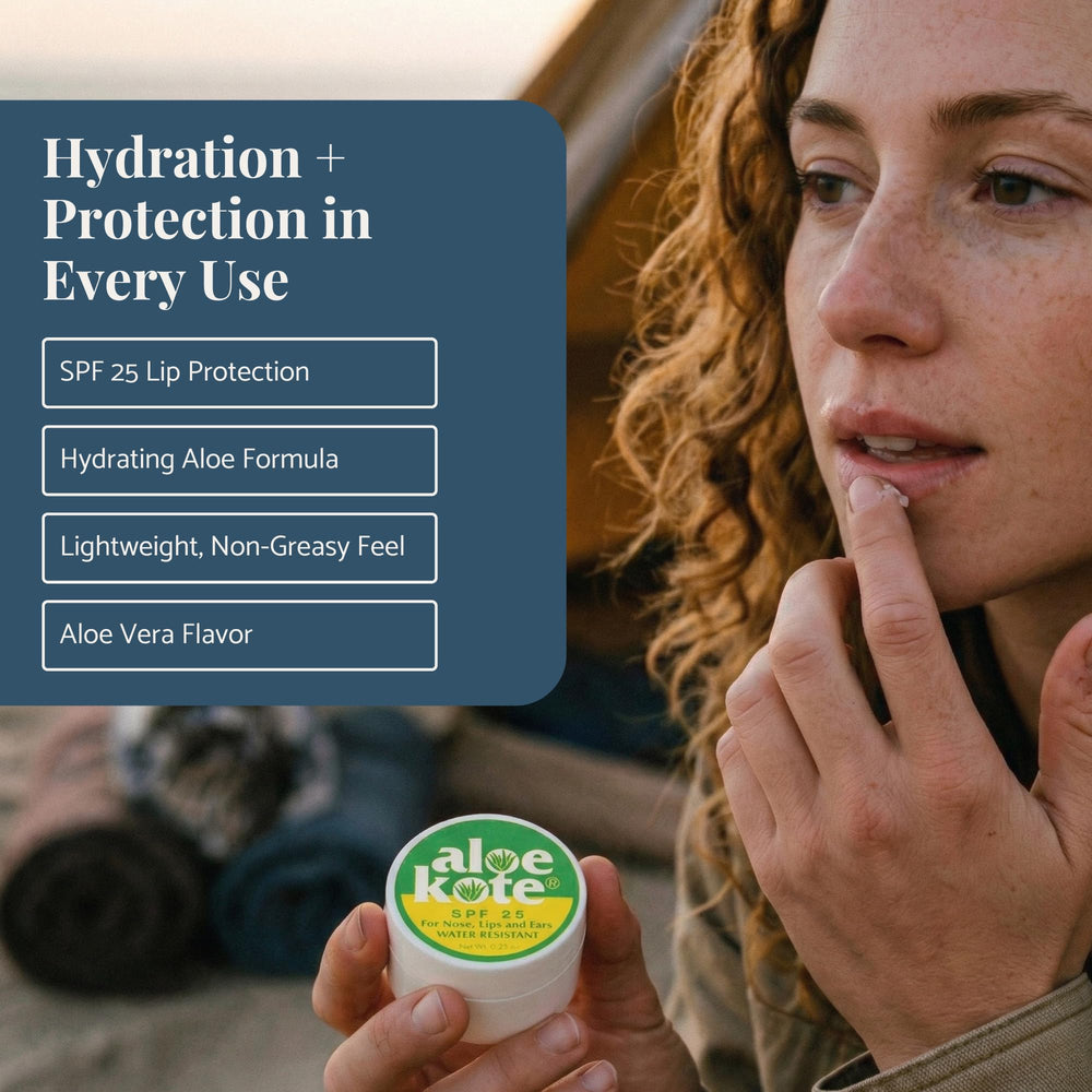 ALOE UP lifestyle beach use showing SPF protection and everyday outdoor convenience