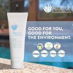 ALOE UP open lid revealing clear aloe gel consistency and nourishing hydration benefit